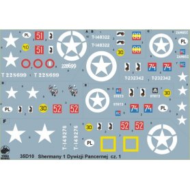 ToRo 1:35 Decals Polish Shermans - 1 Armored Division 1944 - 1945 / pt.1 