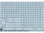 ToRo 1:35 Kalkomanie tablice rejestracyjne wz.2000, godła i napisy eksploatacyjne pojazdów Wojska Polskiego cz.3