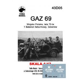 TORO 43D05 1/43 GAZ 69 - Wojsko Polskie, 1 Batal