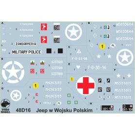 ToRo 1:48 Decals for Willys Jeep in Polish service 