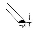 Plastruct Pr?t o przekroju pó?ko?owym o grubo?ci 4.8 x 250mm 5 sztuk