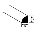 Plastruct Pręt o przekroju ćwierćkołowym o grubości 1.5 x 250mm 10 sztuk