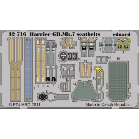 Eduard Harrier GR.Mk.7 seatbelts TRUMPETER