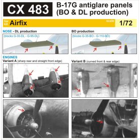 Eduard B-17G antiglare panels (BO - DL production) AIRFIX