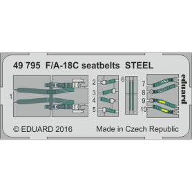 Eduard F/A-18C seatbelts STEEL KINETIC K48031