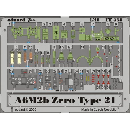 Eduard A6M2b Zero type 21 HASEGAWA