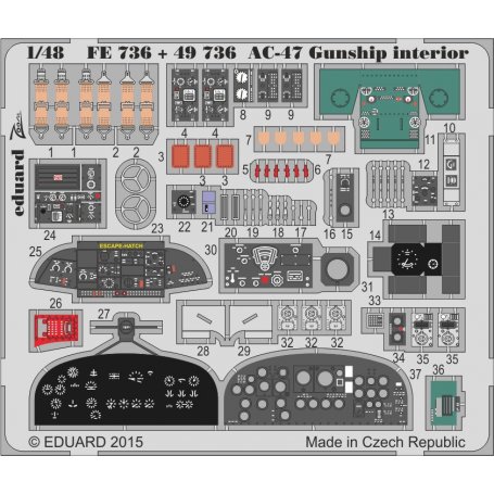 Eduard AC-47 Gunship interior S.A. Revell 04926