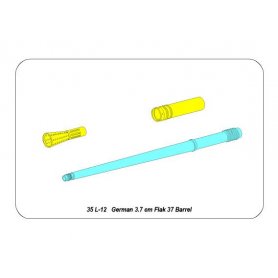 ABER 1:35 Metalowa lufa do Flak 37 37mm