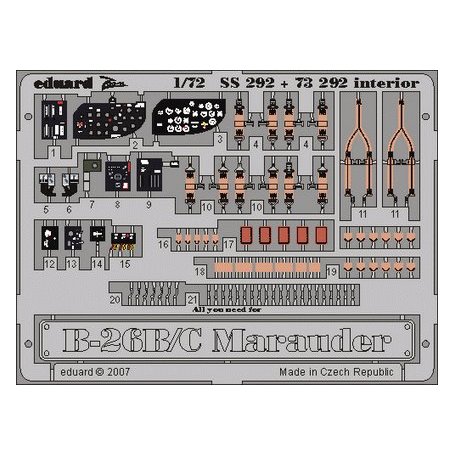 Eduard B-26B/C interior HASEGAWA