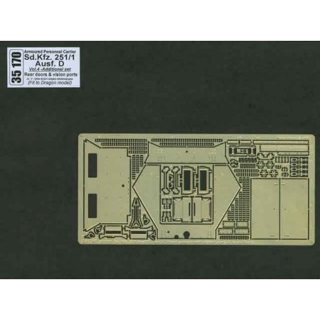 ABER 1:35 Tylne drzwi i wizjery do Sd.Kfz.251/1 Ausf.D dla Dragon cz.4 zestaw dodatkowy