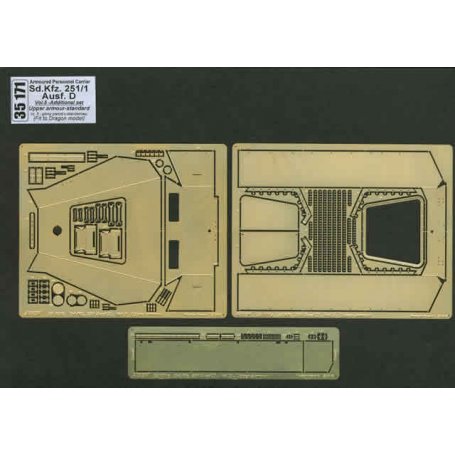 ABER 1:35 Górne opancerzenie do Sd.Kfz.251/1 Ausf.D dla Dragon cz.5 zestaw dodatkowy