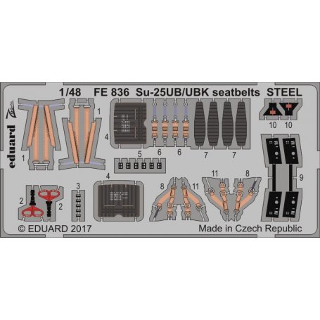 Eduard 1:48 Sukhoi Su-25UB/UBK seatbelts STEEL dla Smer [brak zdjęcia]