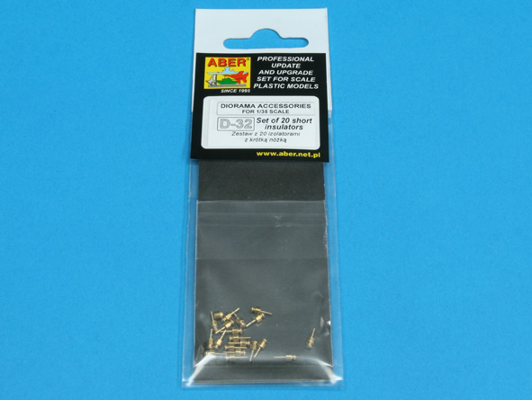 Aber 1/35 Scale Set of 20 short insulators - D-32 Aber 1/35 Scale Set of 20 short insulators - D-32