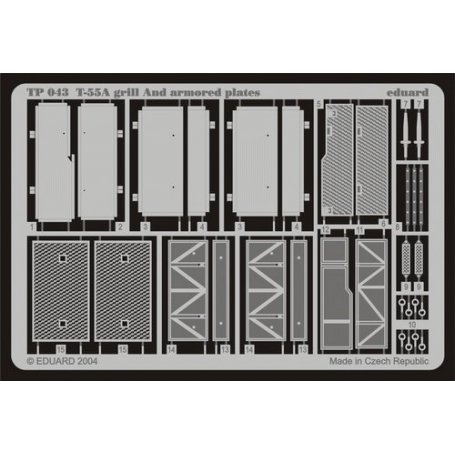 Eduard Tp043 T-55A Grill And Armoured Plates Tamiy