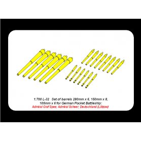 ABER 1:700 Zestaw 6 luf 280mm i 8 luf 105mm i 6 luf 105mm do Admiral Graf Spee i Admiral Scheer