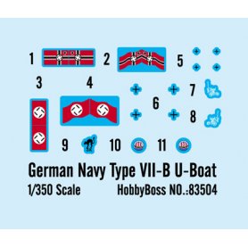 Hobby Boss 1:350 83504 U-Boot Typ VIIb