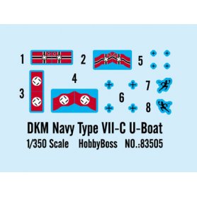 Hobby Boss 1:350 Niemiecka łódź podwodna U-boot type VII C