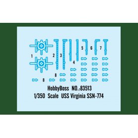 Hobby Boss 1:350 Amerykańska łódź podwodna USS Virginia SSN-774