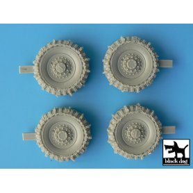 Black Dog Staghound snowchained wheels set for Bronco kit, 4 resin parts