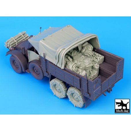 Black Dog Krupp Protze big accessories set for Tamiya