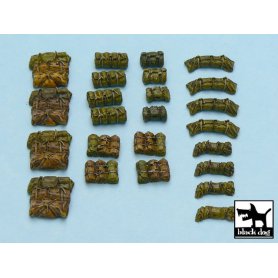 Black Dog Tentage + bedrolls 4 accessories set 24 resin parts