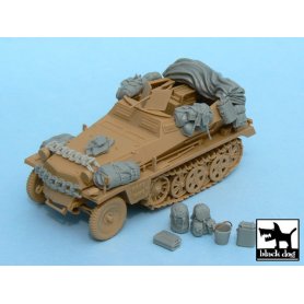 Black Dog Sd.Kfz.250 accessories set for Tamiya 32550, 18 resin parts