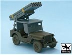 Black Dog 1:48 Zestaw akcesoriów do Jeep z wyrzutnią rakiet dla Tamiya 32552