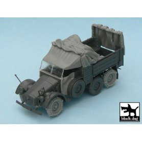 Black Dog Krupp Protze accessories set for Tamiya 32534, 19 resin parts