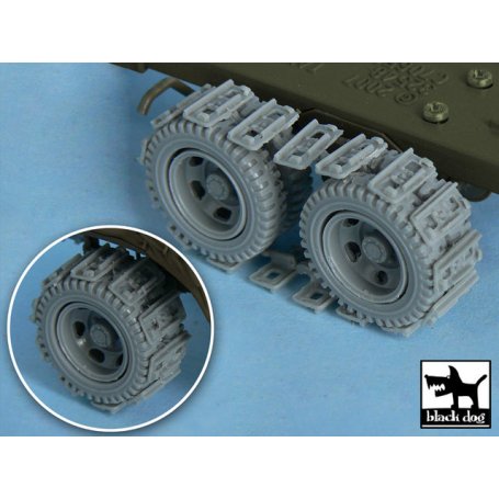 Black Dog US 2 1/2 ton Cargo Truck Traction devices for Tamiya 32548, 42 resin parts