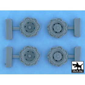 Black Dog Steyr Type 1500A/01 snowchained wheels set for Tamiya kits, 4 resin parts