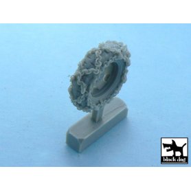 Black Dog Steyr Type 1500A/01 snowchained wheels set for Tamiya kits, 4 resin parts