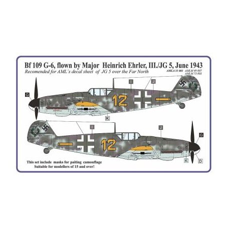 AML M33001 Maska Bf-109G-6 Ehler 1/32