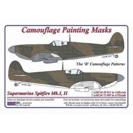 AML 1:72 Maski do Supermarine Spitfire Mk.I / Mk.II wariant B