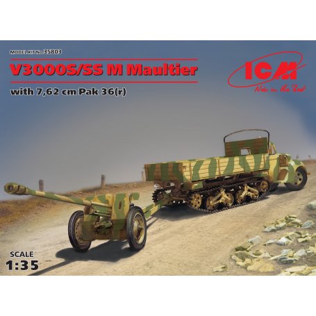 ICM 1:35 35803 V3000S/SS M MAULTIER WITH 7,62cm PAK 36 (R)