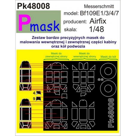 PMASK Pk48008 BF109E1/3/4/7 AIRFIX