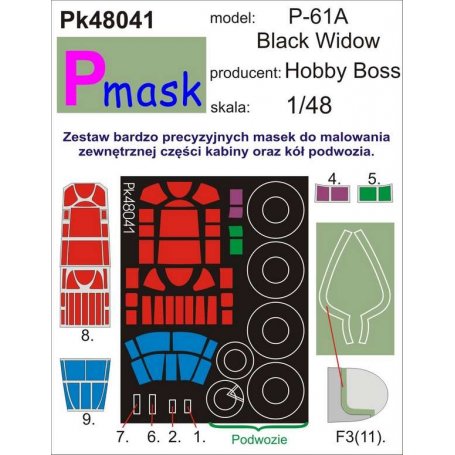 PMASK Pk48041 P-61A BLACK WIDOW - HOBBY BOSS