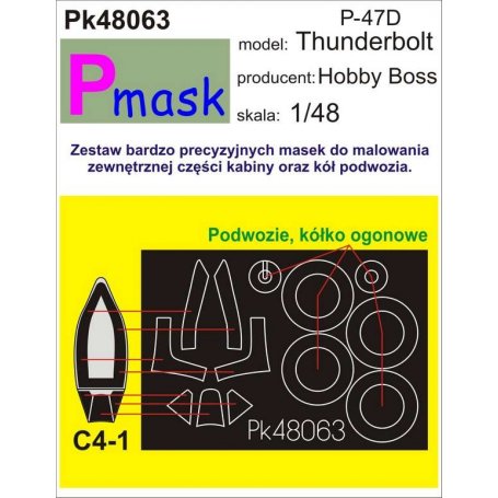 Pmask Pk48063 P-47D Thunderbolt - Hobby Boss