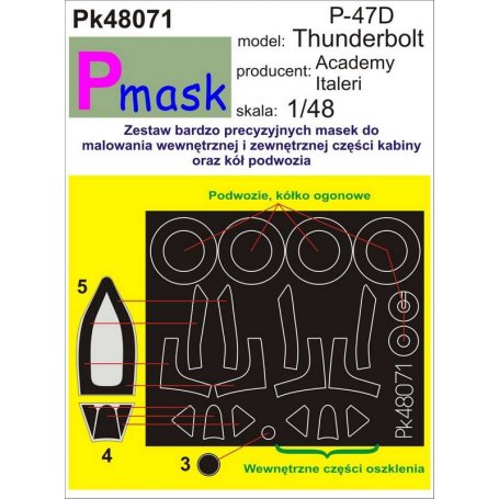 Pmask Pk48071 P-47D Thunderbolt - Academy/Italeri