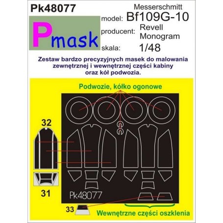 Pmask Pk48077 Bf-109G-10 - Revell/Monogram