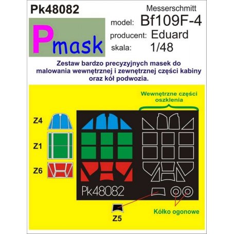 Pmask Pk48082 Meserschmidt BF109-4 (Eduard)