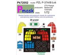 Pmask 1:72 Maski do PZL.37A / B Łoś dla Plastyk / Mistercraft / Chematic
