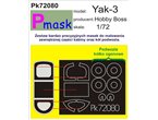 Pmask 1:72 Maski do Yakovlev Yak-3 dla Hobby Boss