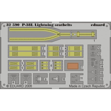 Eduard P-38L seatbelts TRUMPETER 02227