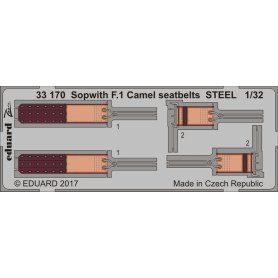 Eduard Sopwith F.1 Camel seatbelts STEEL WINGNUT WINGS