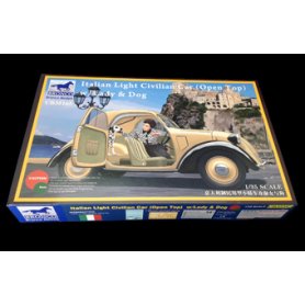 Bronco 1:35 CB35165 Italian Light Civilian Car Topolino (open top) w/Lady & dog