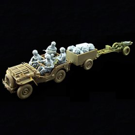 Bronco 1:35 CB35163 British Airborne 75mm Pack Howitzer & 1/4 Ton Truck w/Trailer
