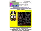 Pmask 1:72 Maski do de Havilland Vampire T.11 dla Airfix