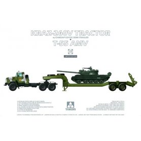 Takom 2095 Kraz 260V Tractor + T55 AMV Tank