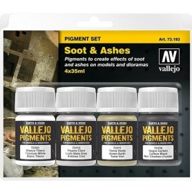 Vallejo 73193 Zestaw pigmenty 4 kol.- Soot & Ashes
