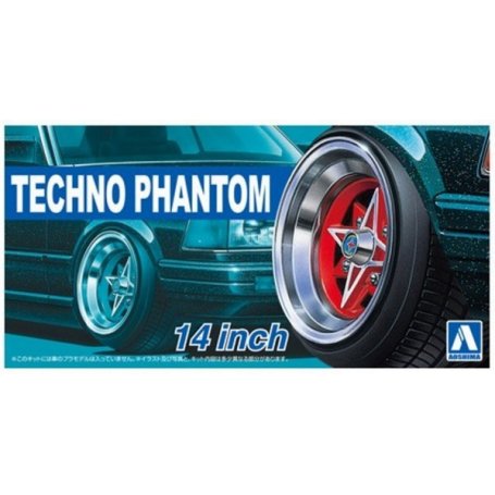 Aoshima 05324 1/24 Felgi+Opony Techno-Phantom 14